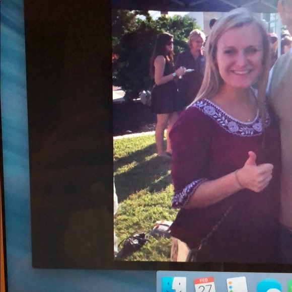 Embroidered Maroon Top - Picture 4 of 4